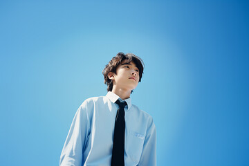 未来を見つめる高校生