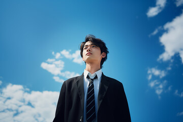 未来を見つめる高校生