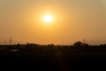 sunset over the river
