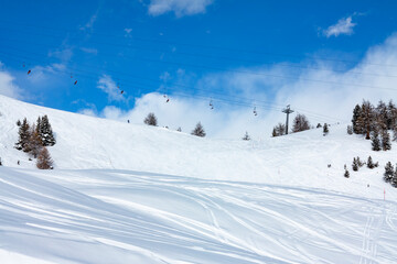 Fototapeta na wymiar Ski slopes in Pila Ski resort