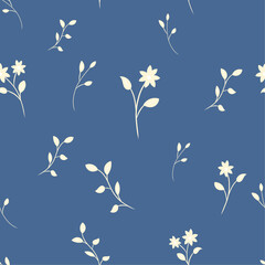 Seamless floral pattern with leaves and bouqets