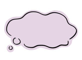 手書きのシンプルな雲形吹き出し