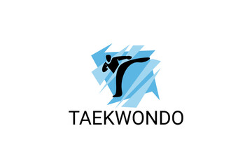 Taekwondo sport vector line icon. sportsman, fighting stance. sport pictogram illustration.