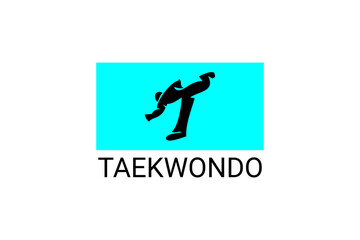 Taekwondo sport vector line icon. sportsman, fighting stance. sport pictogram illustration.