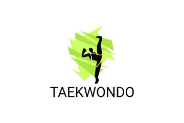 Taekwondo sport vector line icon. sportsman, fighting stance. sport pictogram illustration.