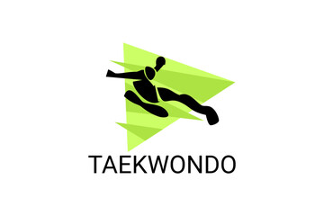 Taekwondo sport vector line icon. sportsman, fighting stance. sport pictogram illustration.