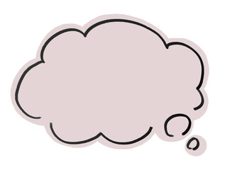 手書きのシンプルな雲形吹き出し