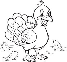 Funny Chicken Lineart Coloring Page Design. Coloring Book Page Design of hen.