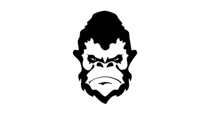 Gorilla Logo, black isolated silhouette