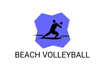 beach volleyball sport vector line icon. an athlete playing beach volleyball. sport pictogram, vector illustration.