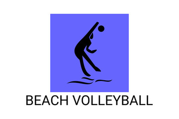 beach volleyball sport vector line icon. an athlete playing beach volleyball. sport pictogram, vector illustration.