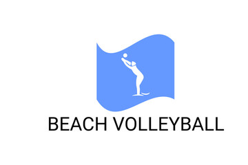 beach volleyball sport vector line icon. an athlete playing beach volleyball. sport pictogram, vector illustration.