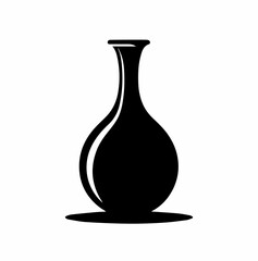 Silhouette  icon with black color white background simple bottle or jar 