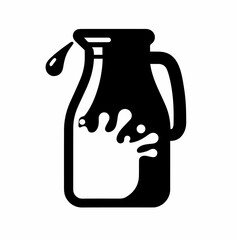 Silhouette  icon with black color white background simple bottle or jar 