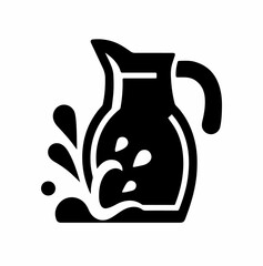 Silhouette  icon with black color white background simple bottle or jar 