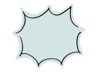 手書き　シンプル　ギザギザ　ふきだし　漫画