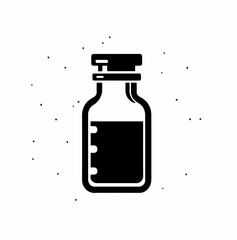 Silhouette  icon with black color white background simple bottle or jar 
