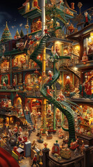 Fototapeta premium Futuristic Christmas City 