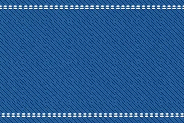 Fotobehang  Blue jeans denim fabric texture background realistic illustration. twill fabric pattern. Closeup of cotton jeans textile or denim canvas material with, Blue worn jeans textile pattern © Mek98