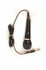 Microphone close-up on a white background