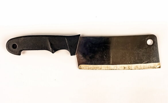 Purchased (consumer) vintage knife close-up on a white background