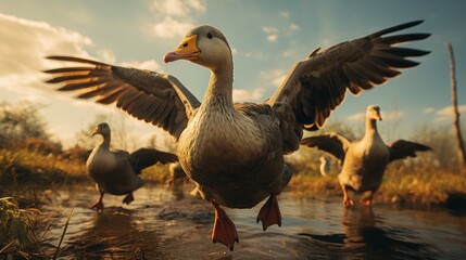 wild geese in flight