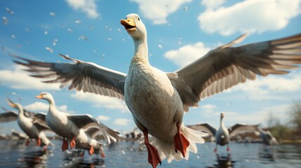 Obraz premium wild geese in flight