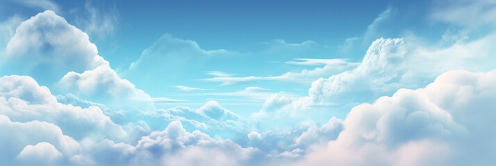 beautiful blue sky with light white clouds background