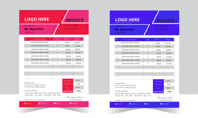 Business corporate creative invoice template. Business invoice for your business, Corporate business minimalist invoice design, Bill form business invoice accounting