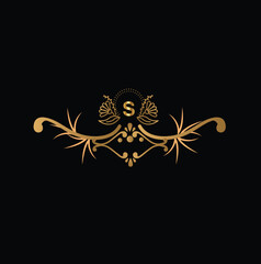 Fototapeta premium creative golden latter logo design