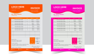 Business corporate creative invoice template. Business invoice for your business, Corporate business minimalist invoice design, Bill form business invoice accounting