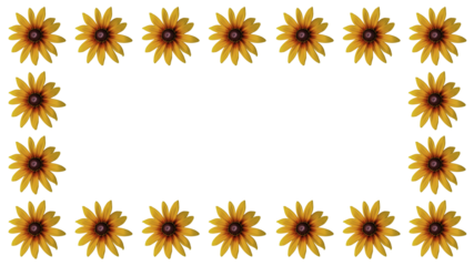 Echinacea 'Parrot' coneflower/ Echinacea 'Funky yellow' flower ring. Cut out. Frame border. Vibrant flower bloom pattern. Round ring. Floral wallpapers and backgrounds. PNG