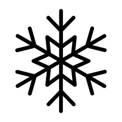 Simple snowflake christmas icon. Abstract snow logo frost cold weather. Winter precipitation. Flat vector illustration in line art style