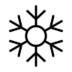Obraz premium Simple snowflake christmas icon. Abstract snow logo frost cold weather. Winter precipitation. Flat vector illustration in line art style