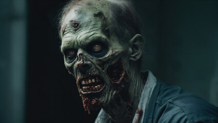 zombie in the dark  horror theme , cinematic photography - obrazy, fototapety, plakaty