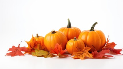 autumnal orange pumpkins concept isolated on white background