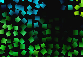 Background of green and blue squares with a tile effect