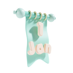 happy new year icon 3d illustration