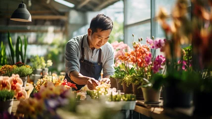 Foto op Plexiglas 花屋で働くアジア人男性 © alpha