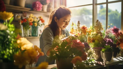 Foto op Plexiglas 花屋で働くアジア人女性 © alpha