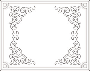 Luxury festive Chinese oriental traditional culture premium classical decoration red gold line art design vector illustration. Covers, greeting cards, logos, packaging, posters, backgrounds