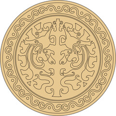 Luxury festive Chinese oriental traditional culture premium classical decoration red gold line art design vector illustration. Covers, greeting cards, logos, packaging, posters, backgrounds