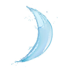 Splash of fresh water in shape of crescent isolated on white