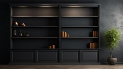 shelves with books   generated by AI