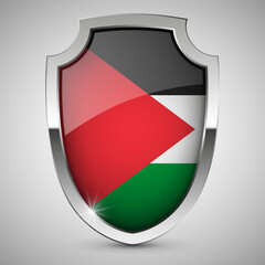 Shield with Palestine flag colours. Perfect element for every use.