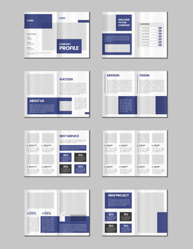 Company profile, multipage flyer brochure, 16 pages portfolio magazine, annual report, catalog and a4 multipage template design