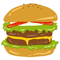 3D hamburger drawing