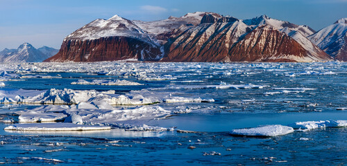 Davy Sound on the coast of northeast Greenland.