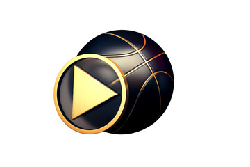 banner live sports ball football soccer basketball gold  3d render 3d rendering illustration 