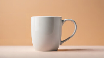 white mug on the table , mockup design